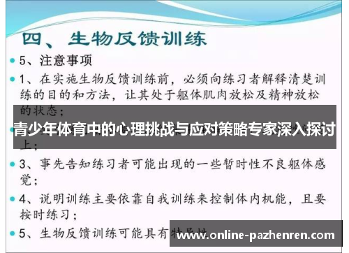 青少年体育中的心理挑战与应对策略专家深入探讨